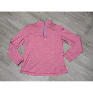 Spyder Pullover Womens 14 Pink Heathered 1/4 Zip Mock Neck Long Sleeve Top